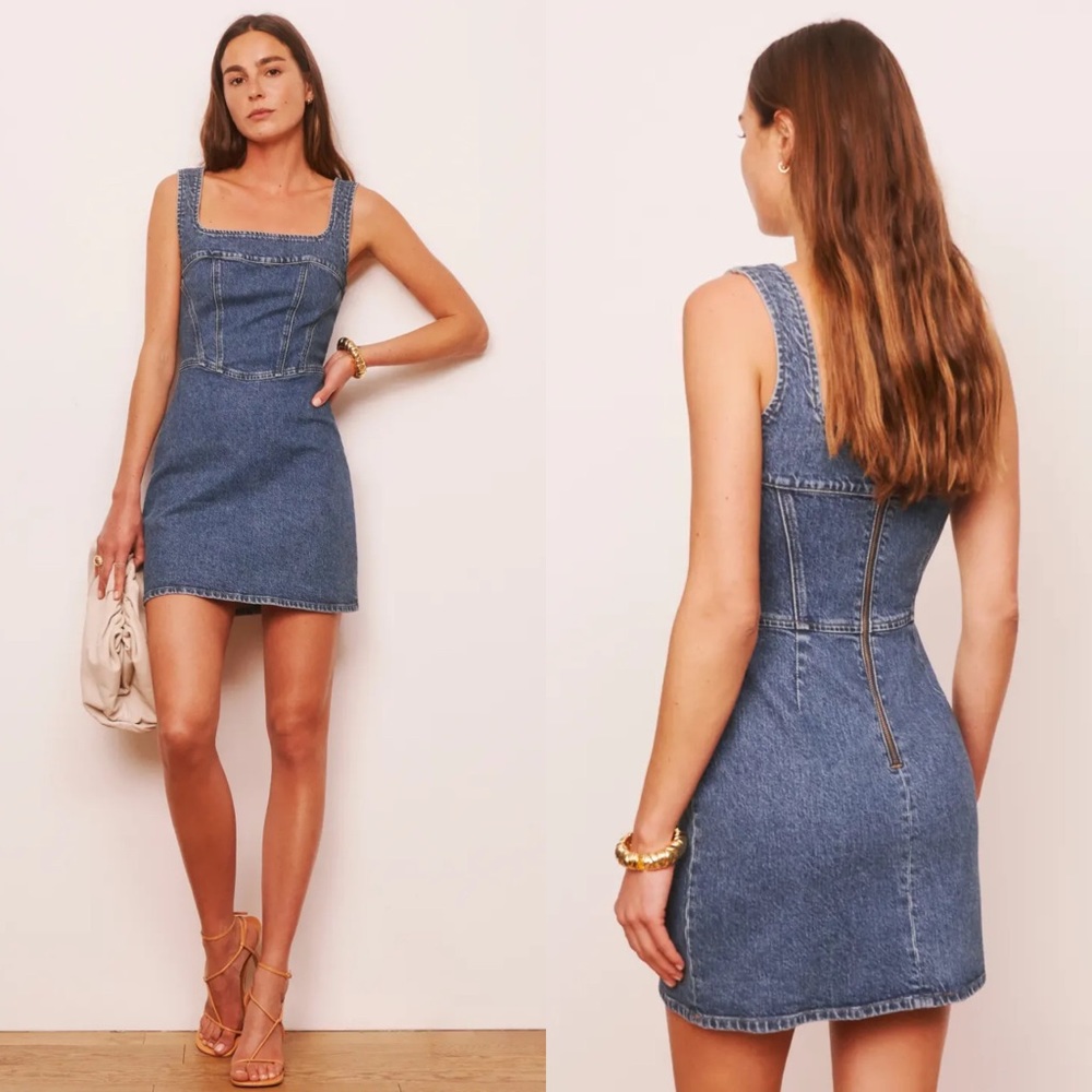Reformation Jeans Davies Bustier Denim Mini Dress 10